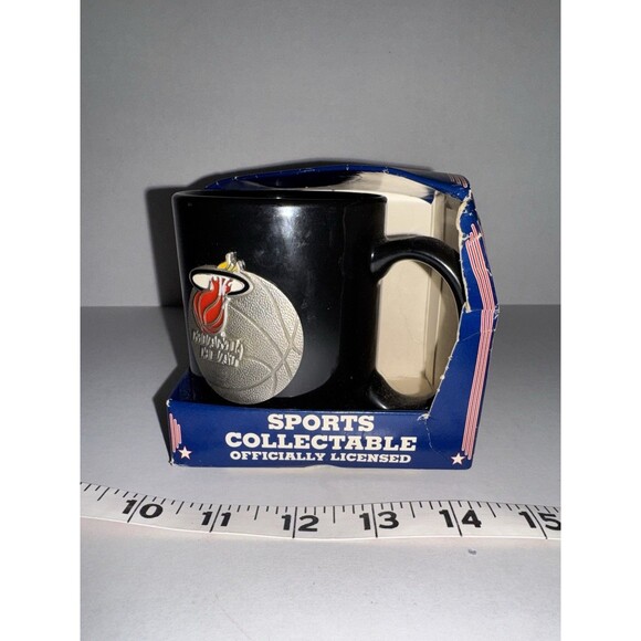 Vintage Sears Miami Heat NBA Basketball Coffee Mug Made In USA Pewter - Picture 2 of 4